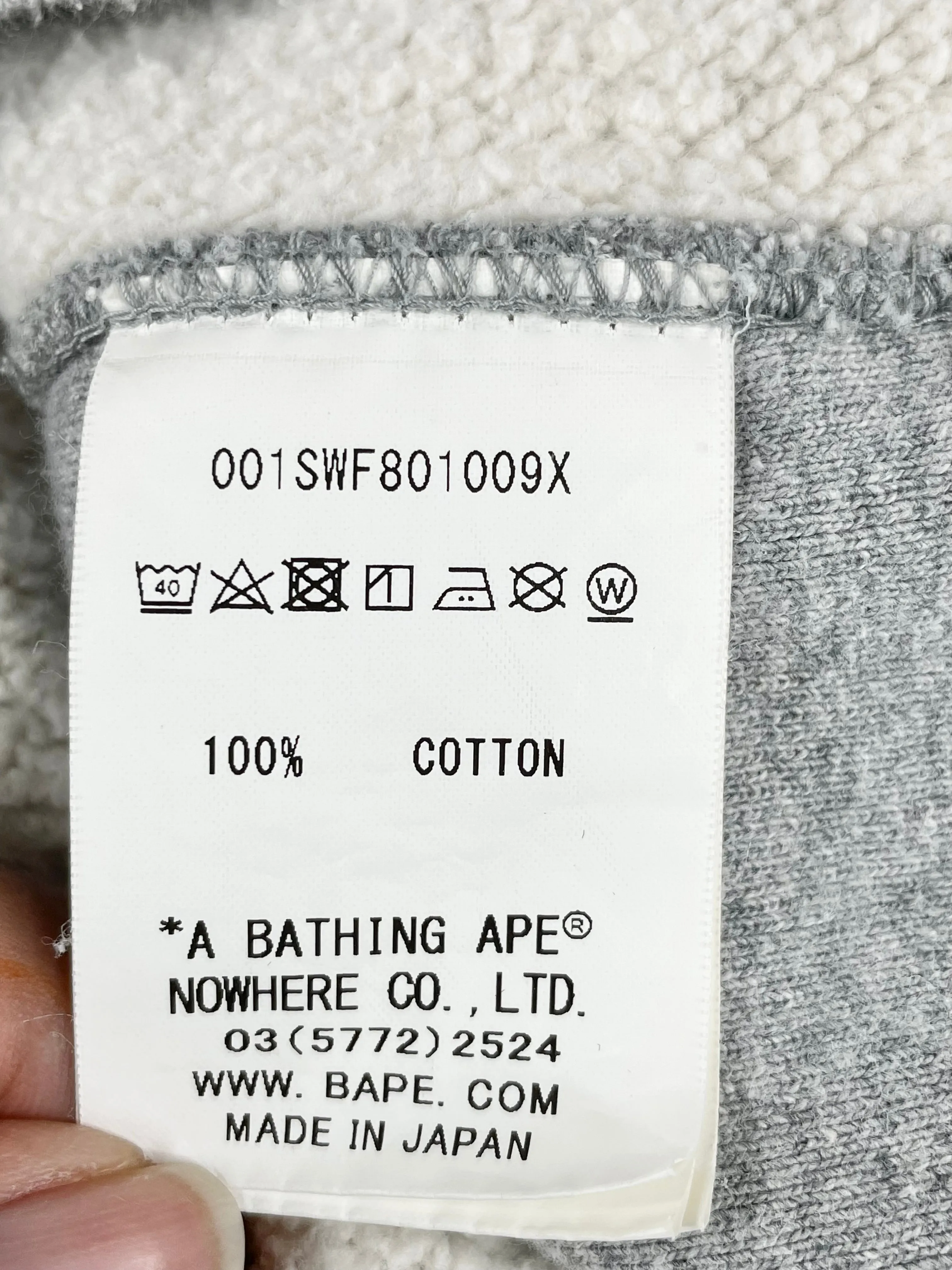 A Bathing Ape Grey Tiger Print Sweatshirt - L
