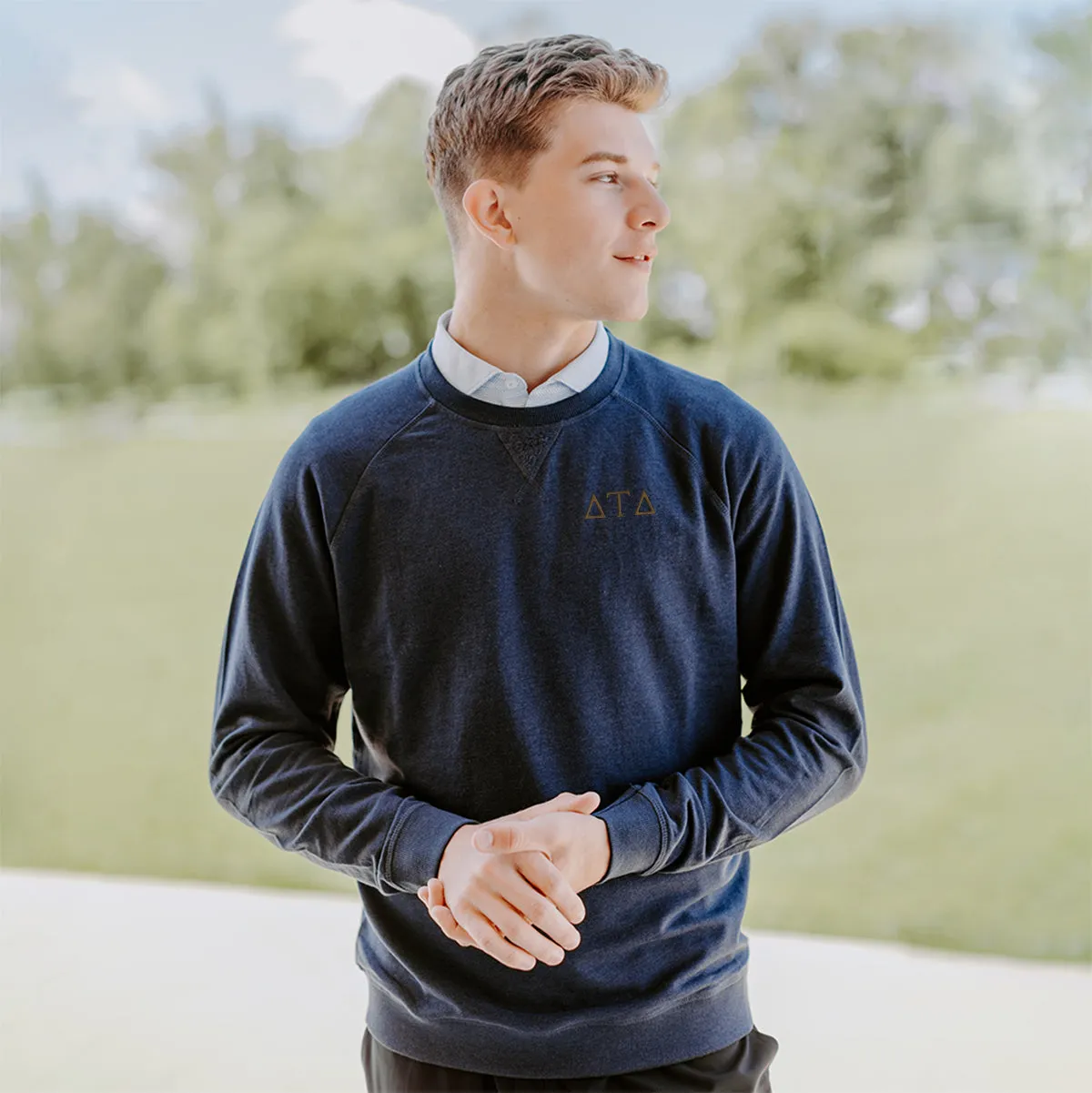 New! Delt Johnnie-O Navy Freeman Crewneck