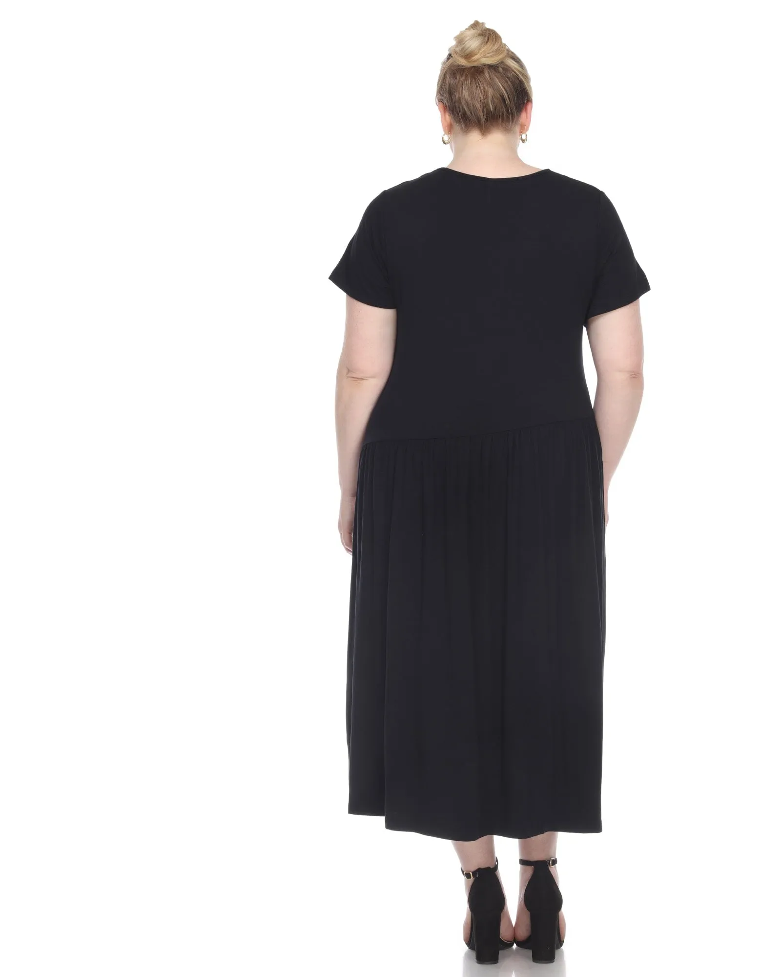 Short Sleeves Maxi Dress | Black